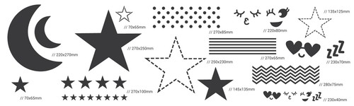 14 pochoirs en plastique réutilisable // 34cm à 8cm // Étoile - Star - Ciel - Picture 4 of 4