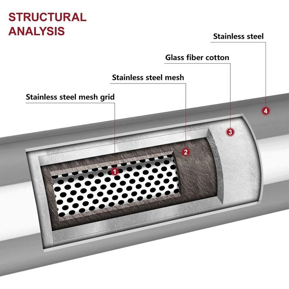 3" Inlet / Outlet 16" Long Exhaust Resonator Muffler WeldOn For Ford F
