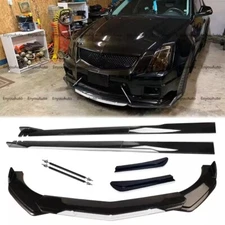 For Cadillac Front Bumper Lip Side Skirt Rear Bumper Lip Strut Rods Black White