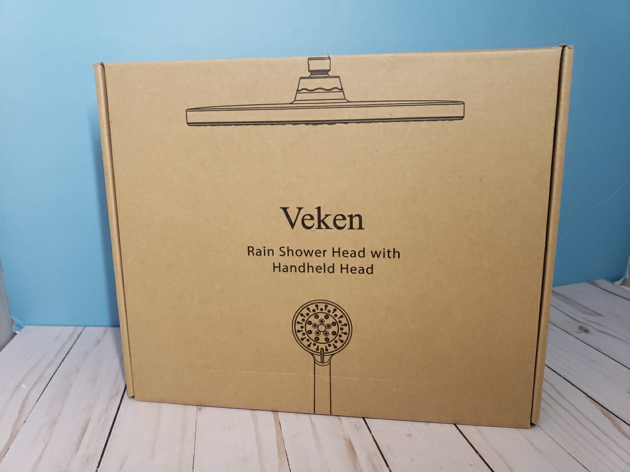 Veken 12 Inch Rain Shower Head w/ 5 Settings High Pressure Handheld Spray, Adj