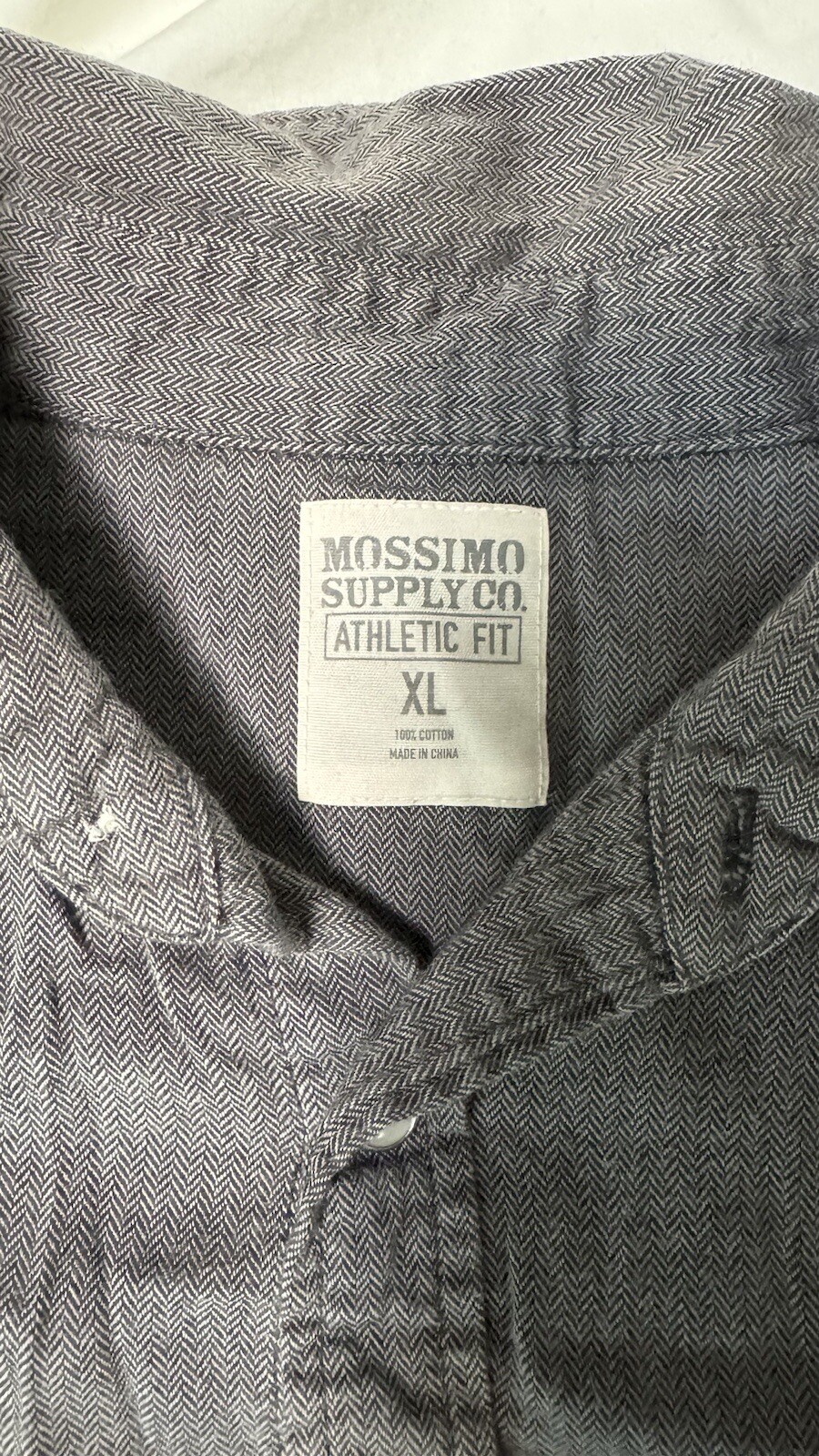 Mossimo Supply Co Athletic Gray Button Pearl Snap… - image 3