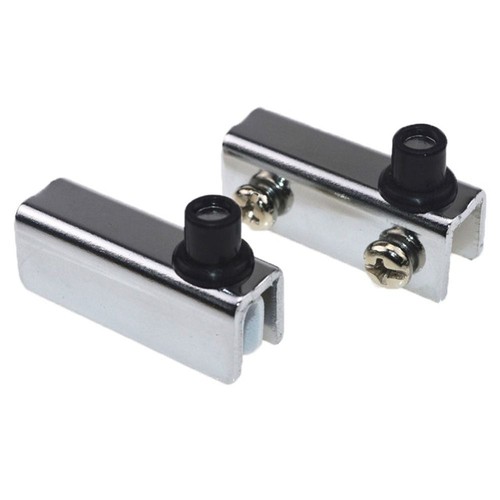2 Pairs Glass Door Hinges Stainless-Steel Cabinet Pivot Hinge Clip No Drilling/ - Picture 6 of 8