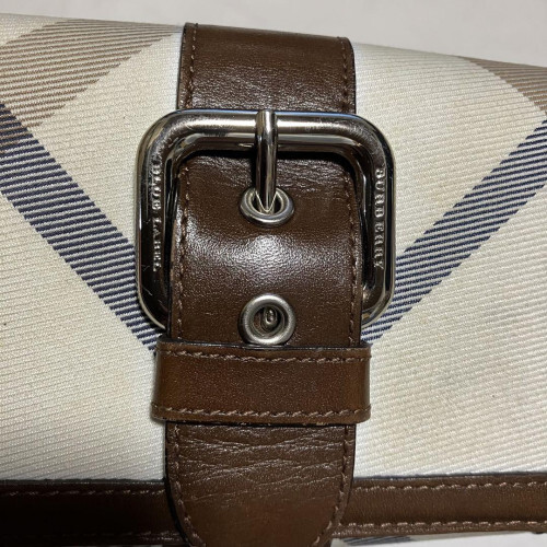 BURBERRY Check Canvas Leder Bi-Fold Compact Geldbörse Beige 1325 - Bild 4 von 20