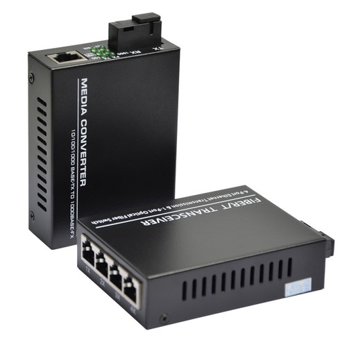 10/100/1000M Ethernet to Fiber Optic Media Converter 4 RJ45 & 1 SC fiber Port e - Picture 3 of 9