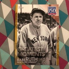 #9 Babe Ruth Yankees 5x7 - 07/10 made Gold 2019 Topps 150 Years Greatest Moments