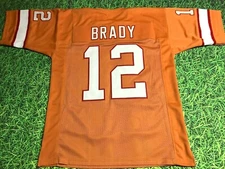TOM BRADY CUSTOM PRO STYLE ORANGE JERSEY
