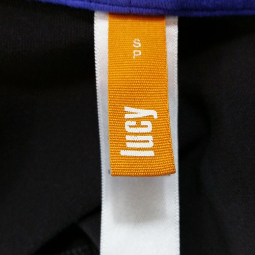 Lucy Damen Jacke Größe PS grau mit lila Besatz Stretch diagonale Reißverschlusstaschen - Bild 5 von 5