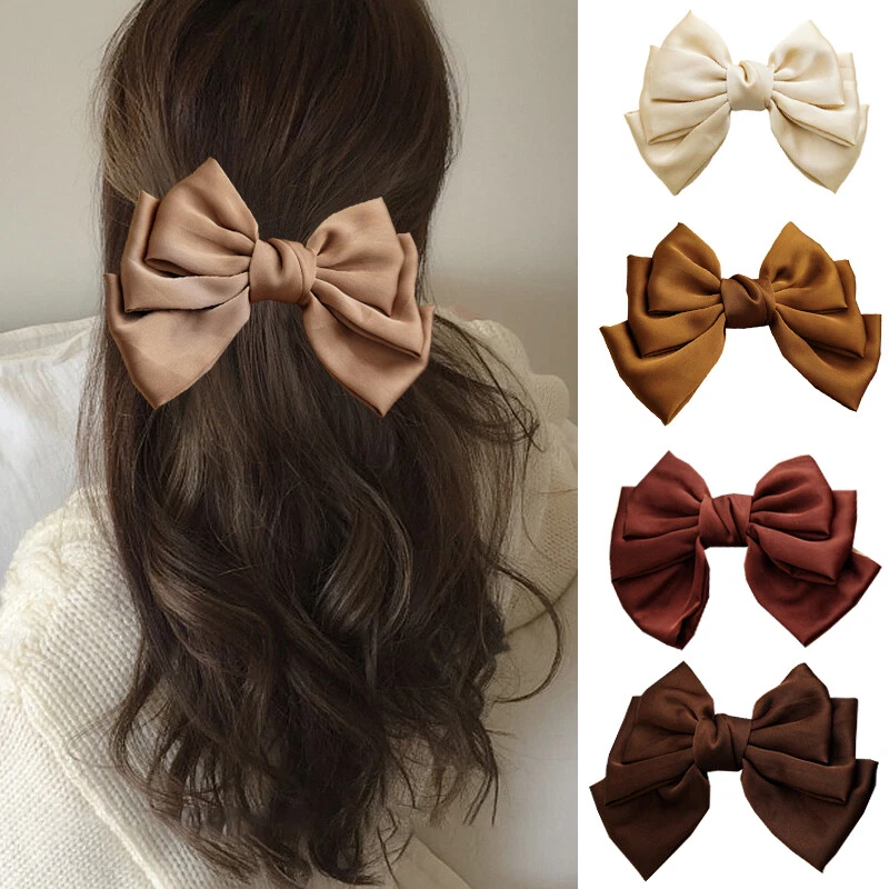 Satin Bowknot Hair Clips Accessories for Women Girls Toddlers Hair  Barrettes for Teens Kids Ribbon Hair Bow Clips for Girls Bow Claw Clip  Hairpins 3