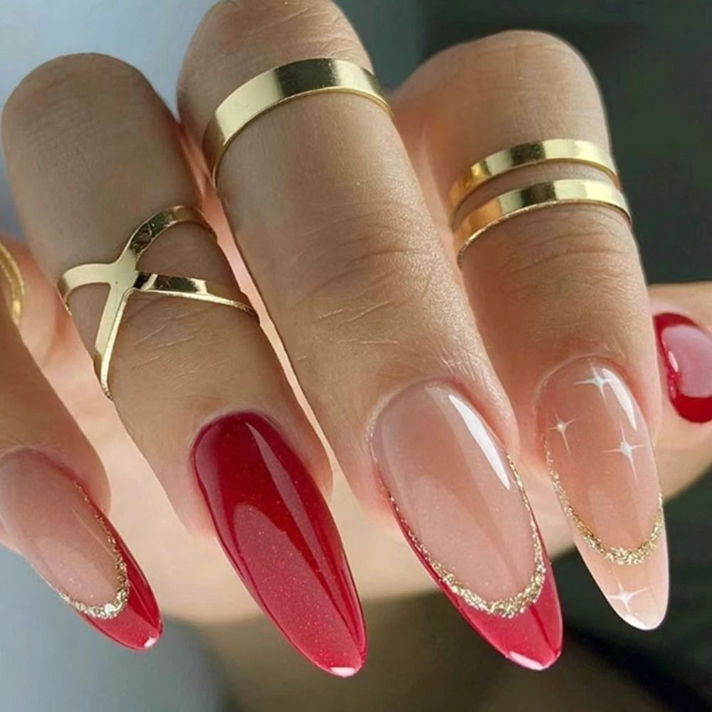 Red almond nails outlet
