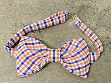 NEW Custom Men's Orange Check Bow Tie Pre-tied Adjustable Gift Easter Preppy