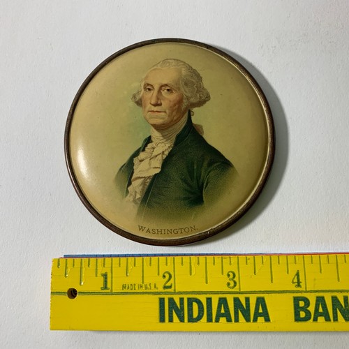 Litografía antigua temprana de George Washington 3,75" colgante de pared medallón redondo - Imagen 7 de 7