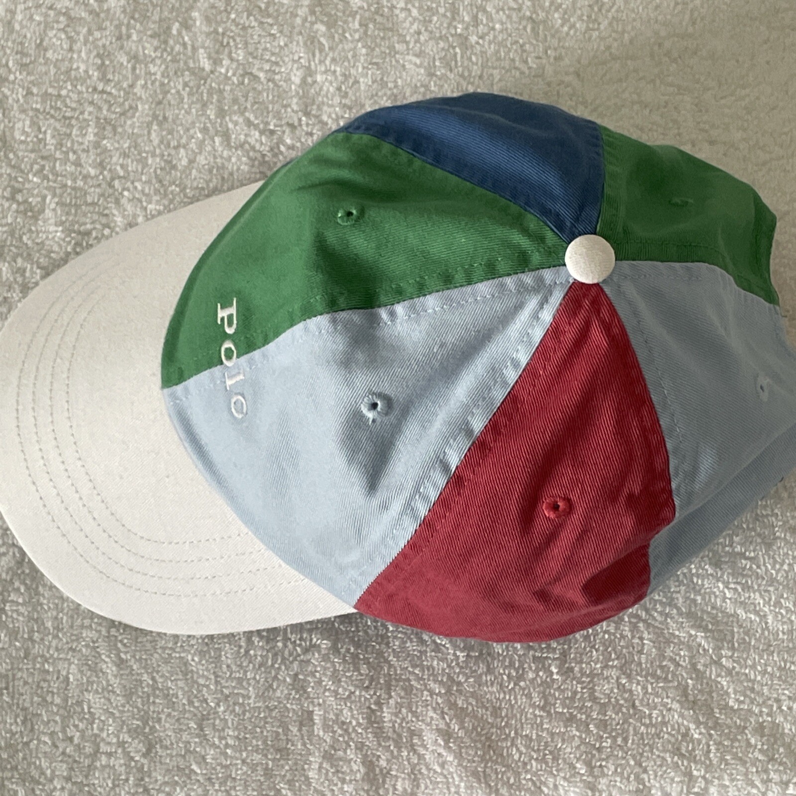 Polo Ralph Lauren multi cotone color block soft top Pony berretto da baseball nuovo con etichette $55