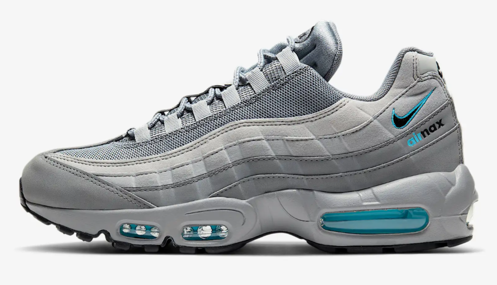 Rare Nike Air Max 95 Grey Blue Shoes Limited 90 Gum Comfort Plus 3 Neon Mens New