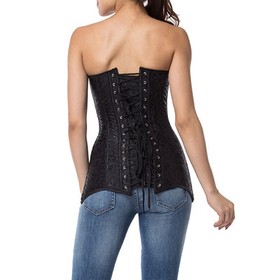 14 Steel Boned Overbust Corset Long Torso Corset Bustier Waist Trainer Shaper LO