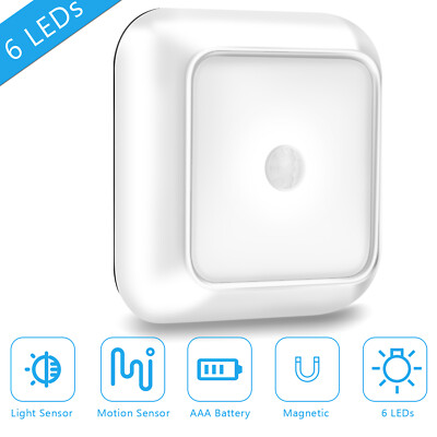 Motion Sensor LED Night Light Battery Powered Indoor Closet Cabinet Wall Cabinet