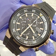 CITIZEN Eco-Drive Chronograph CA0448-08E 46mm 20ATM Solar Men’s Watch Black Dial