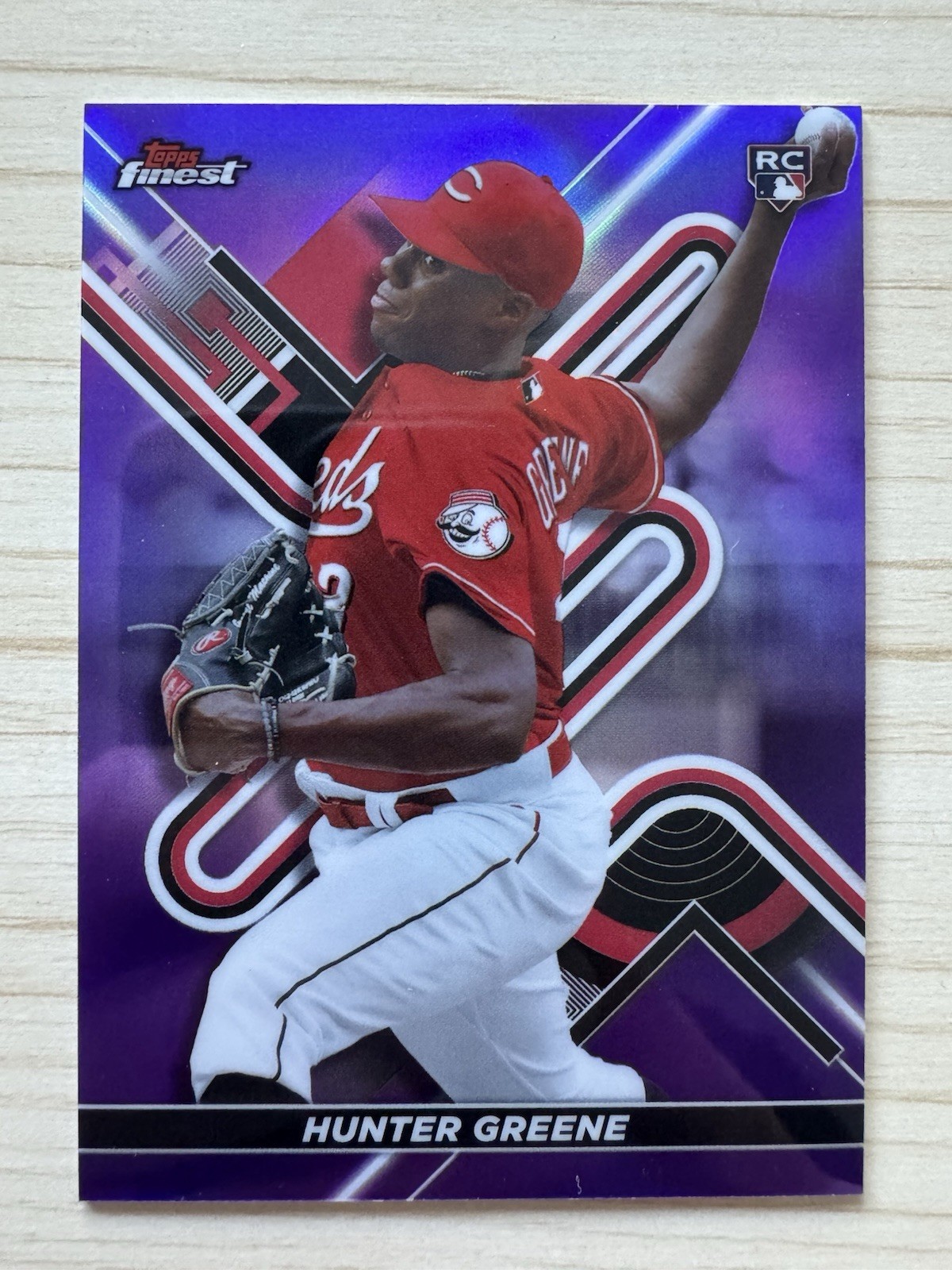 2022 Topps Finest Hunter Greene #69 PURPLE REFRACTOR RC /250