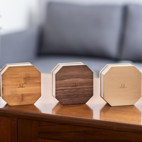 Accordion LED Light Desk Lamp Rechargeable Via USB Gingko Natural Wood / Velvet - Picture 2 of 57