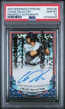 2024 Bowman Sterling Prospect Autographs Chase Delauter #PACDE PSA 10 GEM MINT 