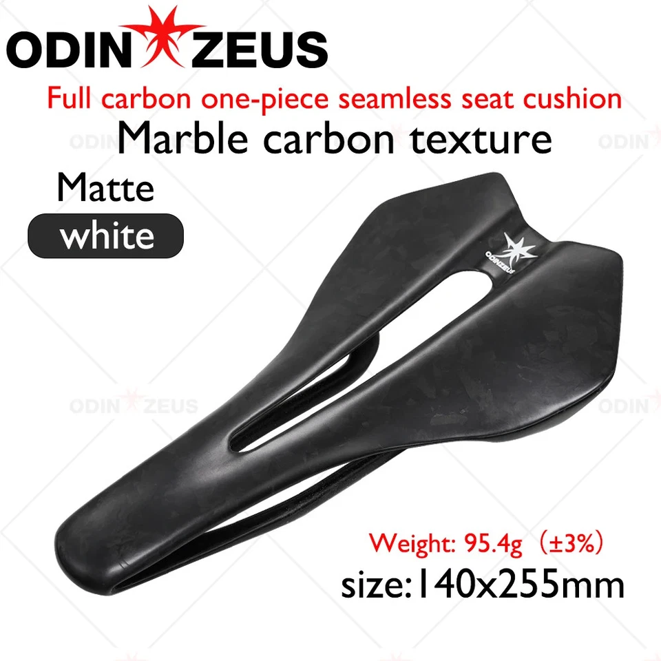 Cojín de asiento de bicicleta cómodo transpirable hueco sillín de carretera de fibra de carbono  Foto 4 de 4