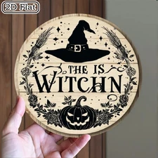 Happy Fall 12-Inch Round Metal Tin Sign - Vintage Autumn Wall Decor with Pumpkin