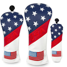 Patriotic American Flag Golf Headcover Set - Driver, Fairway Wood Hybrid