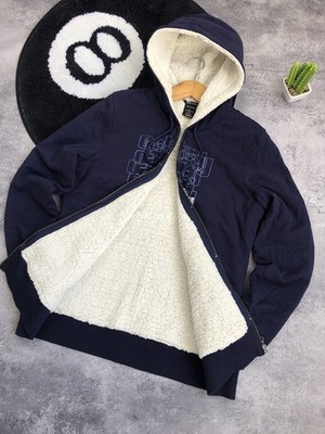 OAKLEY Sherpa Zip Hoodie Big Logo Streetwear Gorpcore L Size Skateboard Hype Y2k