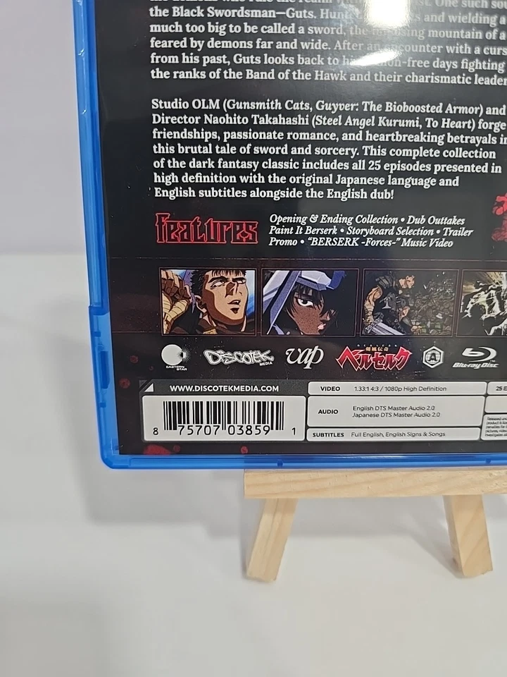 Berserk The Complete 1997 TV Series Blu-ray Discotek Anime w/ Slipcover MINT OOP Foto 4 de 4