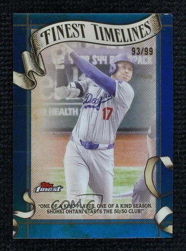 2025 Topps Finest Timelines Blue Refractor 93/99 Shohei Ohtani #FT-12 19q5