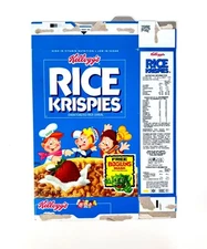 Vintage 1988 Kellogg's Rice Krispies Cereal Box Mattel Boglins Monster Mask #3