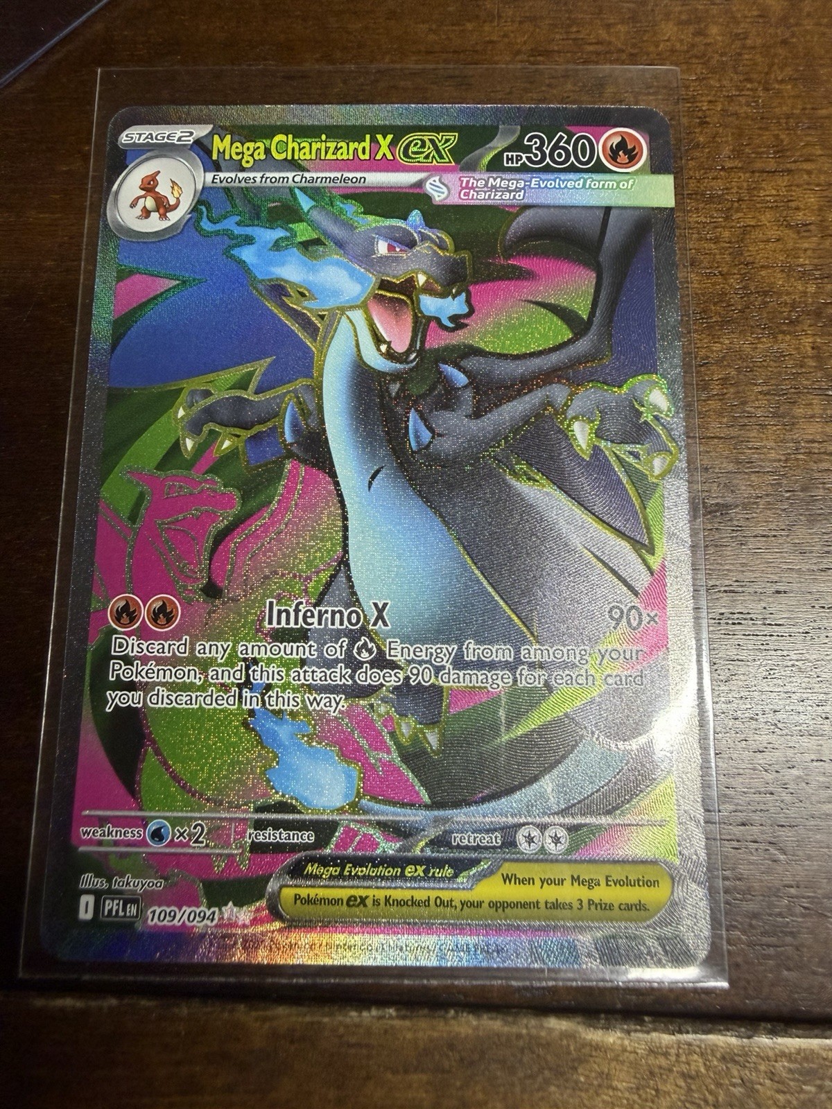 Mega Charizard X ex 109/094 Phantasmal Flames PFL Ultra Rare Holo LP Pokémon