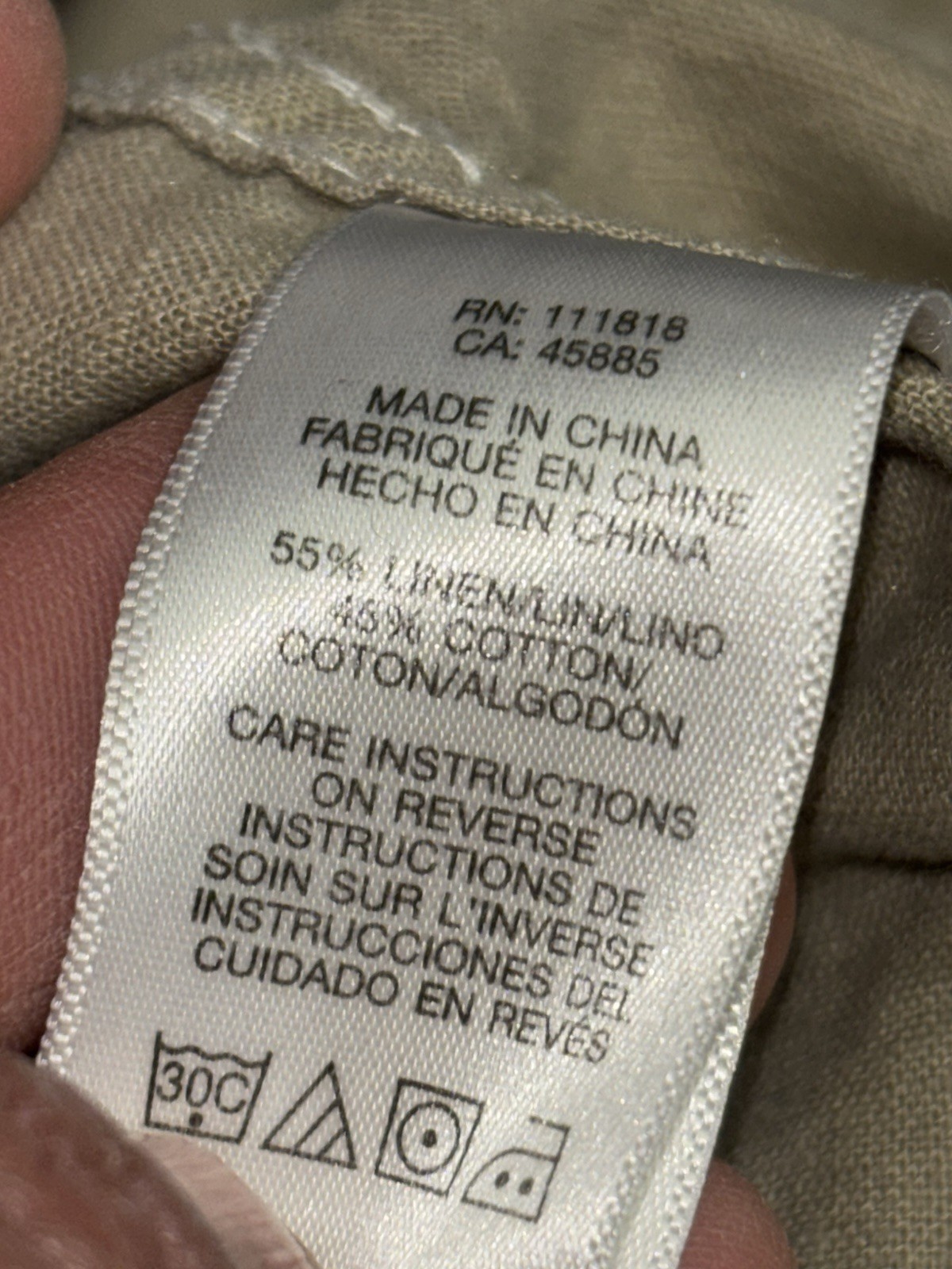 MICHAEL MICHAEL KORS Linen Bled Men’s Button Down Shirt Size L thumbnail 7