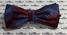 BROOKS BROTHERS  Red Fleece  Red  Blue Plaid Pre Tied Bow Tie New Without Tag 