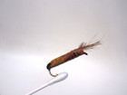 Vintage Norman Means Bunyan Bug 1 1/4" Orang + Yellow Stonefly Fly Rod Lure RARE — photo 4