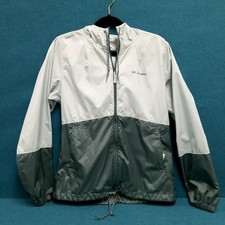 Columbia 2 Tone Green Hooded Lightweight Full Zip Jacket Women's Size Medium