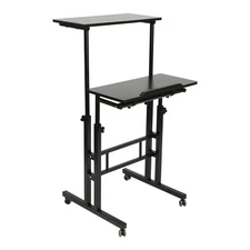 Adjustable Height Stand Up Desk Mobile Workstation Laptop Desk w/Wheels Home