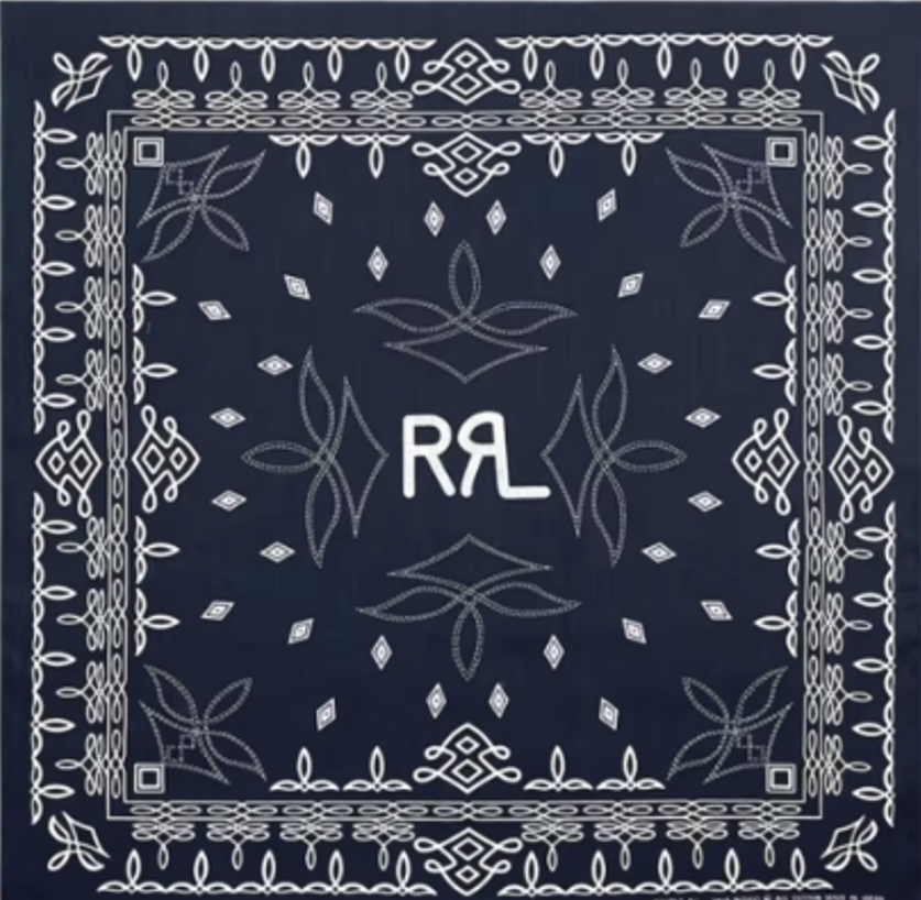 RRL　バンダナ Bandana Double RL RRL Vtg Print Indigo Cotton Cowboy Western Hanky