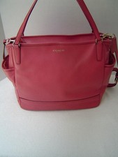 AUTHENTIC COACH CORAL CROSS GRAIN LEATHER DIAPER BAG/TOTE #26353  GUC/OKAY