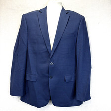 Calvin Klein Blazer Jacket Mens 40R Blue Wool Two Button Sport Coat Preppy