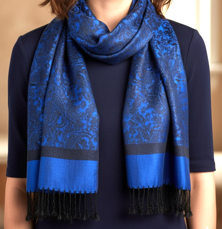 Châle en laine Joyeux Hiver 80 x 200cm Canard - 120,00