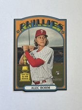 2021 Topps Heritage 1972 Die Cuts #72DC-12 ALEC BOHM Phillies RC