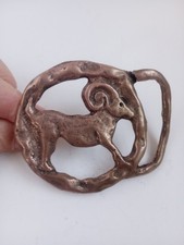 Vintage '70s Belt Buckle Aries Horoscope Dates On Reverse. Repair Or Repurpose