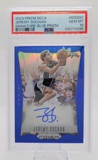 2023 PANINI PRIZM DECA SIGNATURES BLUE PRIZM #DSSOC JEREMY SOCHAN /49 PSA 10