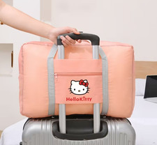Hello Kitty Foldable Travel Duffel Bag Clothing Storage Carry-On Luggage Tote