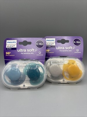 NEU Philips Avent Ultra Soft Schnuller SCF091 6-18m Silikon BPAfrei 4stk
