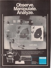 Zeiss Vintage Magazine Ad Microscope Imaging System West Germany 1985