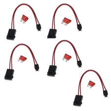 5 PCS Car Fuse Holder 10A Mini Fuse Adapter Connector 32V 16AWG Wire