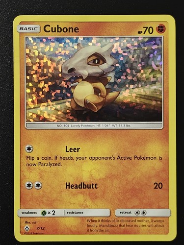 Cubone 7/12 McDonald’s Exclusive Confetti Holo 2018 Promo Card Pokémon TCG