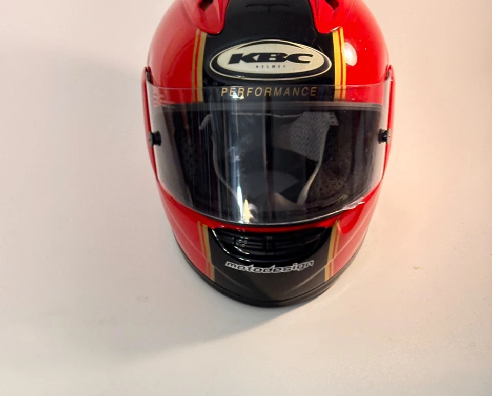 KBC Motorcycle Helmet Moto Design Full Face Size M Red/Black Street Style - Image 3 of 4