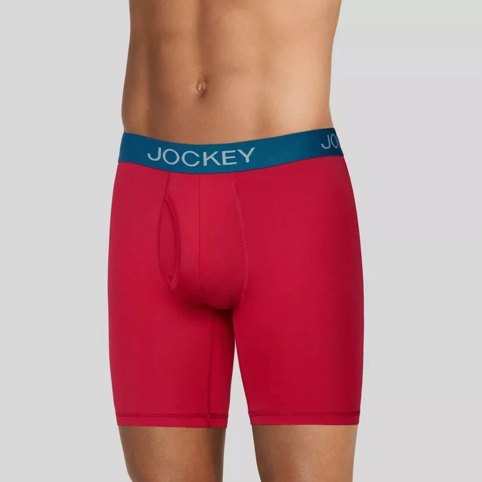 Ropa interior jockey para hombre 3pk calzoncillos boxer sin rozaduras/NEGRO-COMO NUEVO-ROJO (GRANDE) Foto 2 de 2
